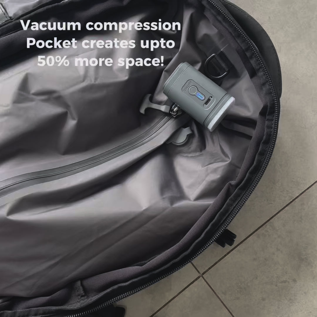 Built in vacum compression system . Creates upto 50% more space when needed