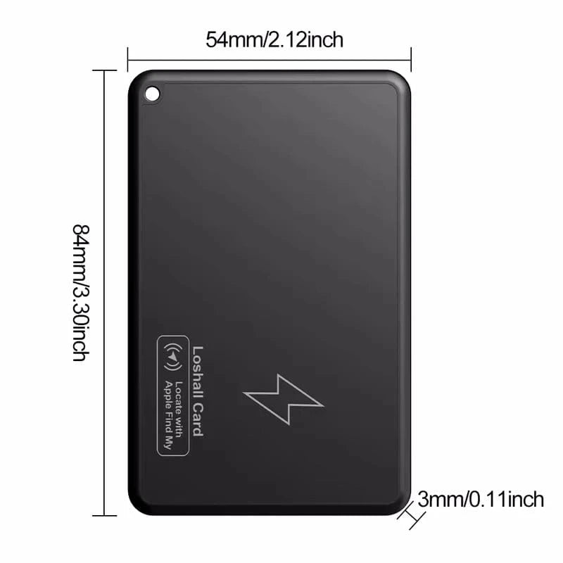 Travel Companion black New Wireless Charging Tracking Location Wallet Tracker Card Waterproof GPS Locator Work with Apple Find My App Bluetooth Tracker