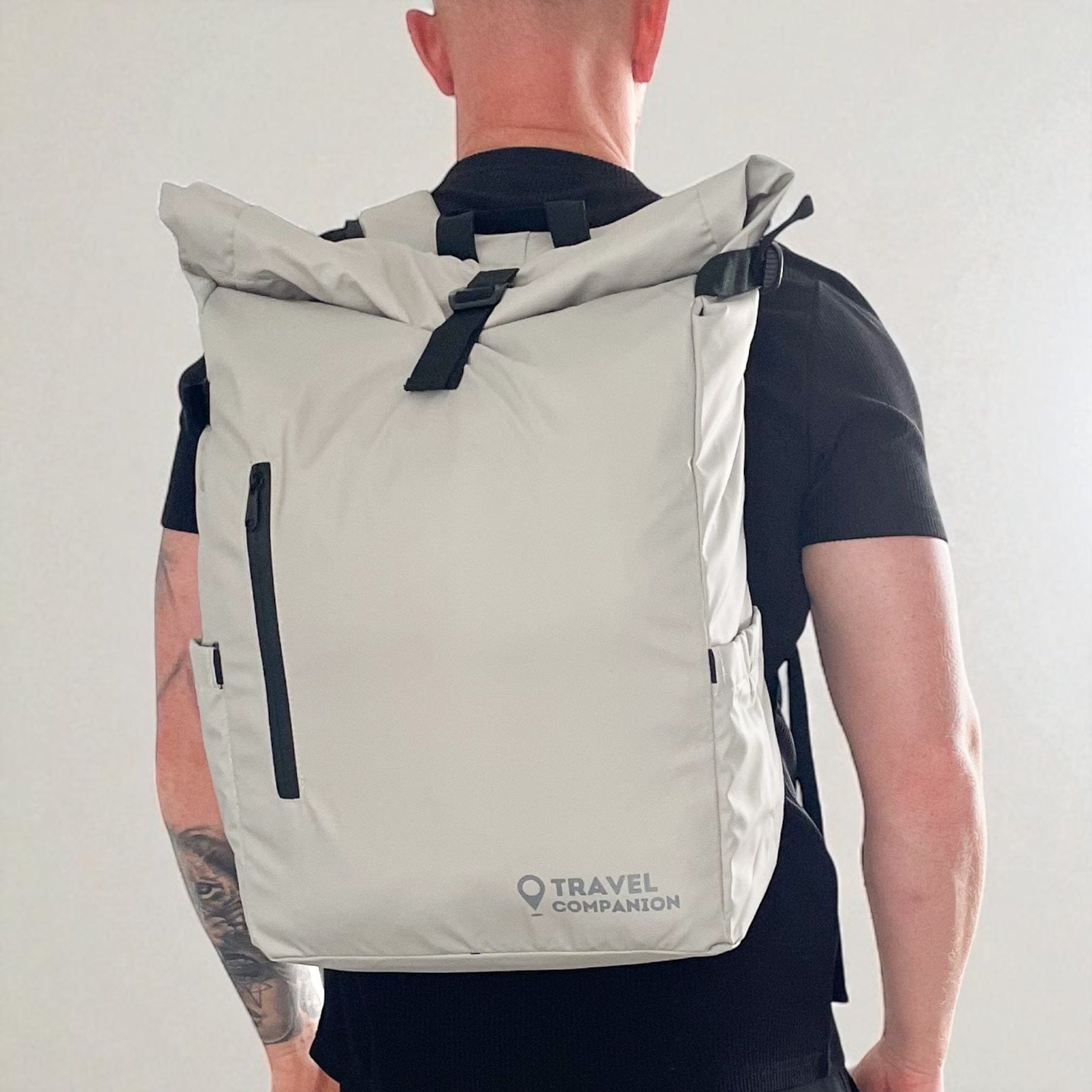 Travel Companion Grey The Rolltop Backpack
