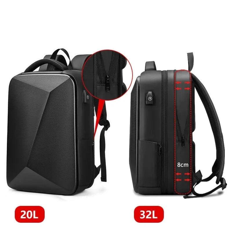Hardshell Backpack by Travel Companion. Protect your valuables with this backpack whilst on your travels. Expandable zip design creating more space when needed aswell as a built in USB charging port. Laptop compartment to the rear.