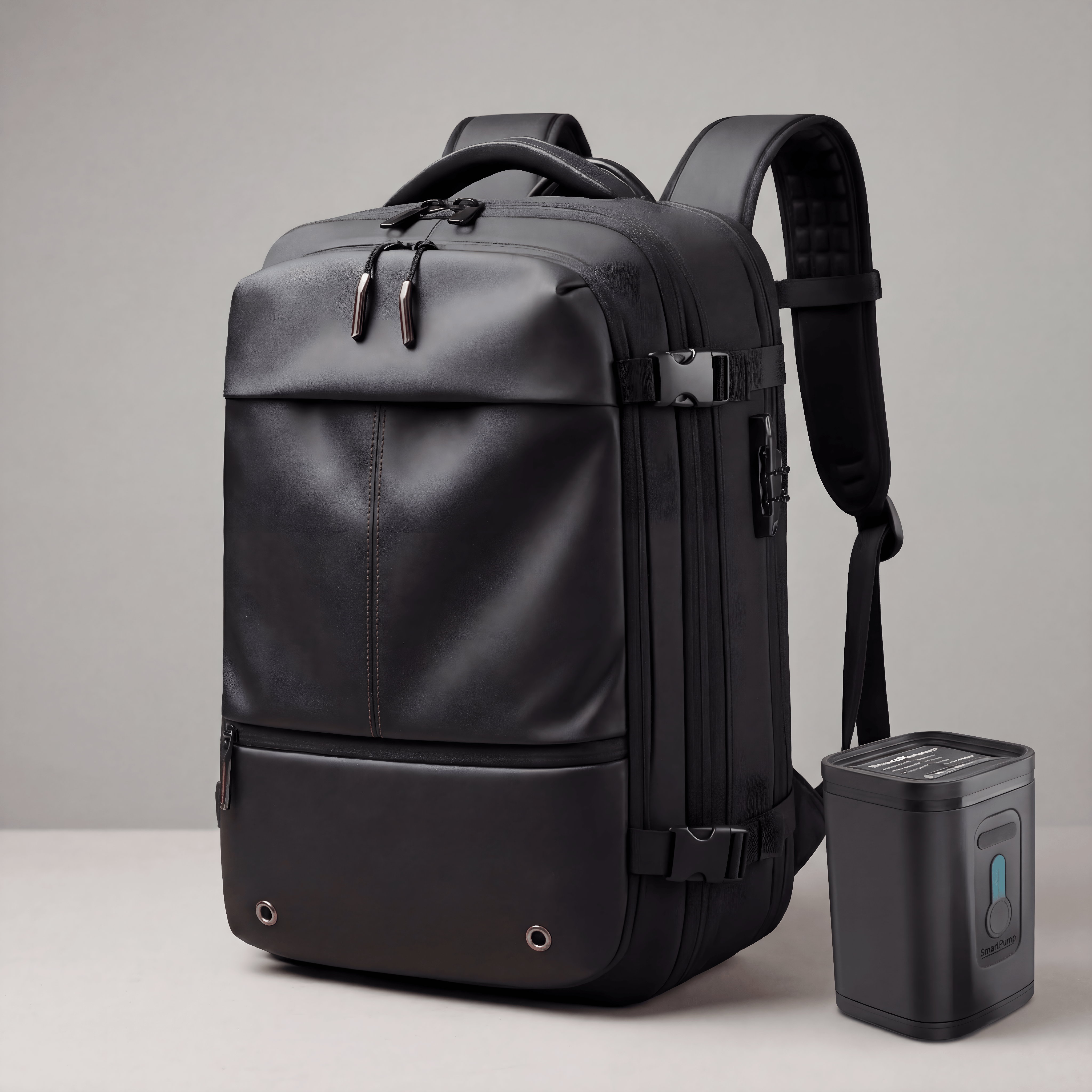 Travel Companion Travel Backpack Black with vacuum pump The Spacesaver Travel Bag