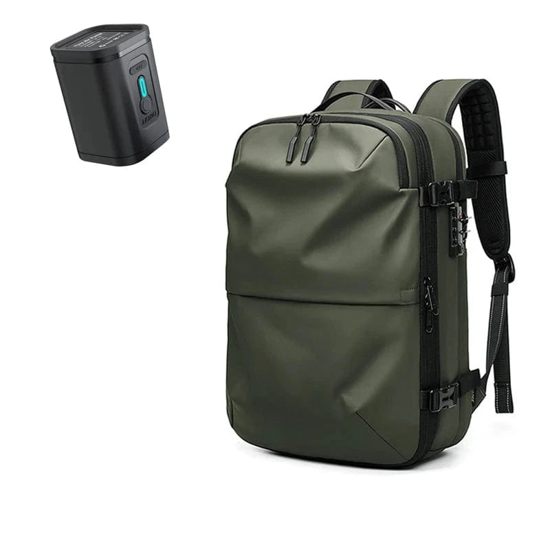 Travel Companion Travel Backpack Green with air pump The Packmax Travel Bag
