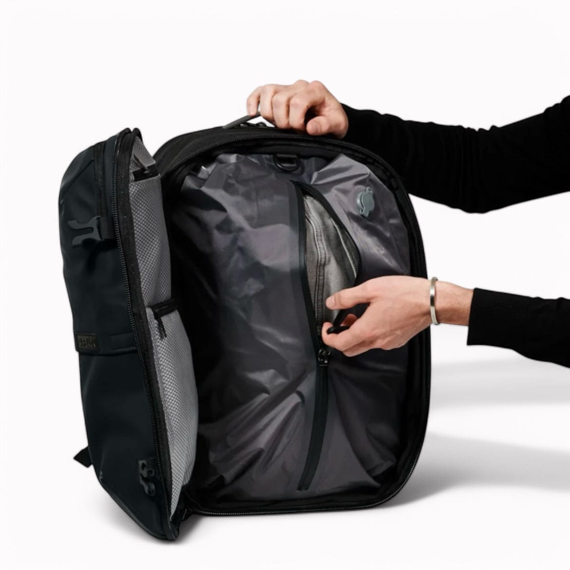 The Packmax Backpack , creates upto 50% more space when needed