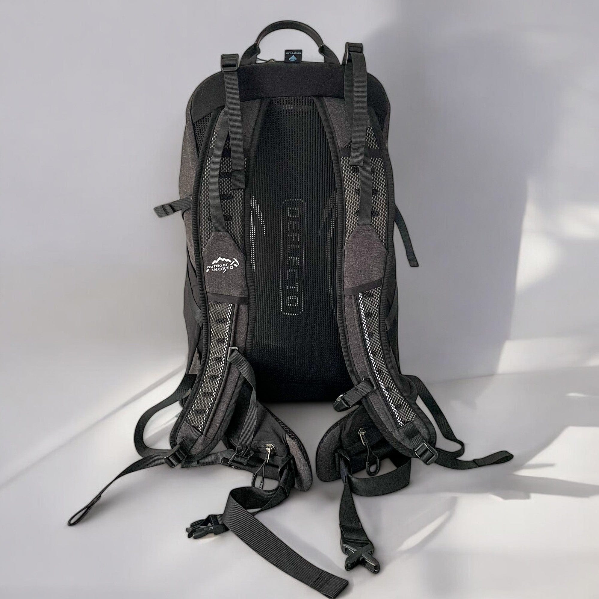 Trailblazer Backpack back panel with padded shoulder straps and ergonomic support for comfortable hiking 