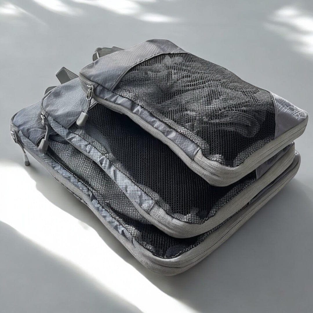 Compression packing cubes , compress your clothes to save space in your carry on backpack or suitcase. Perfect for travel