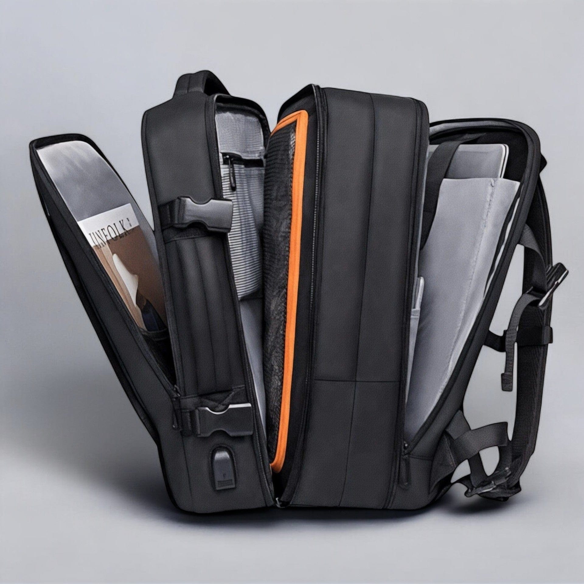 Digital Nomad Backpack by Travel Companion, ideal for travel or commuting with its large capacity , multi compartments , USB charging port, expandable zip design and padded laptop compartment.