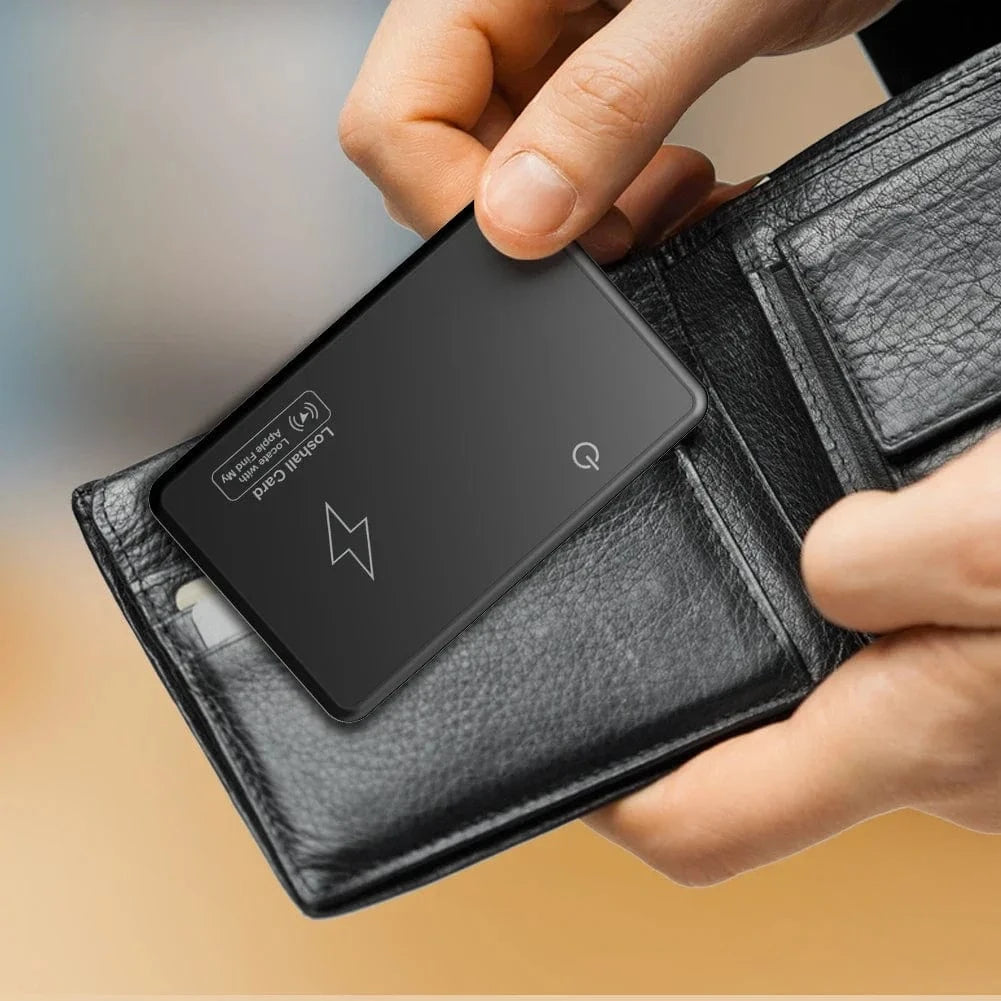 Travel Companion black New Wireless Charging Tracking Location Wallet Tracker Card Waterproof GPS Locator Work with Apple Find My App Bluetooth Tracker
