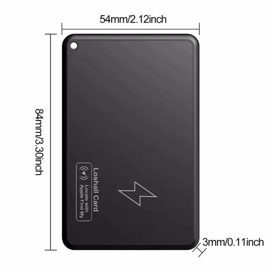 Travel Companion black New Wireless Charging Tracking Location Wallet Tracker Card Waterproof GPS Locator Work with Apple Find My App Bluetooth Tracker