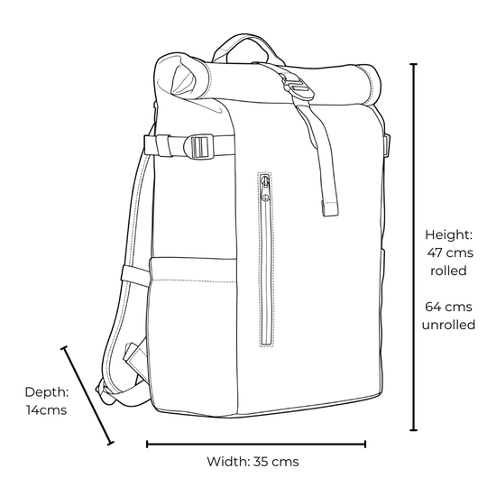 Travel Companion Black The Rolltop Backpack
