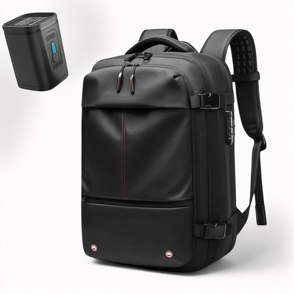 Travel Companion Travel Backpack Black with vacuum pump The Spacesaver Travel Bag