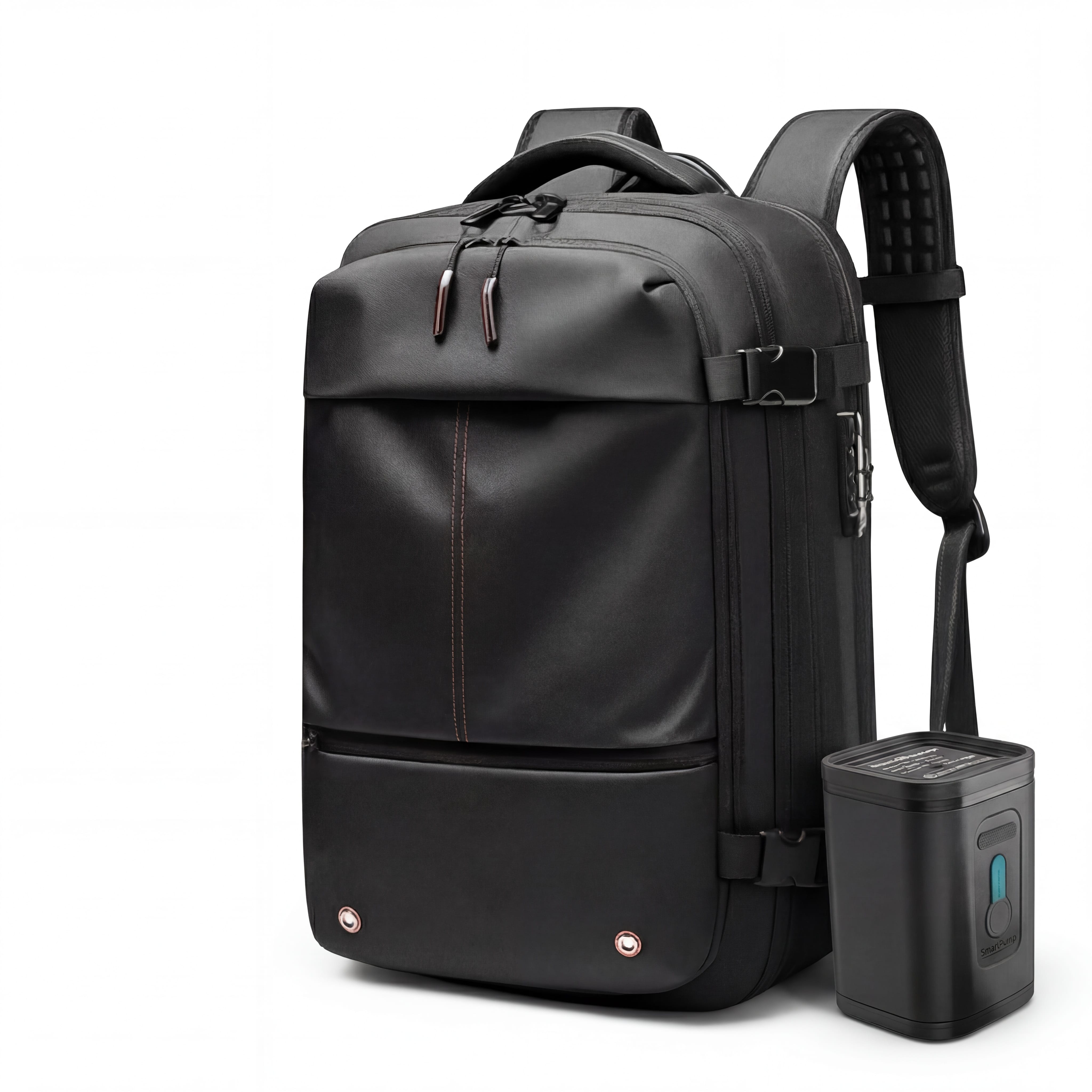 Travel Companion Travel Backpack Black with vacuum pump The Spacesaver Travel Bag