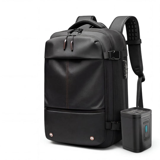 Travel Companion Travel Backpack Black with vacuum pump The Spacesaver Travel Bag