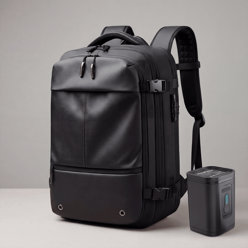 Travel Companion Travel Backpack Black with vacuum pump The Spacesaver Travel Bag