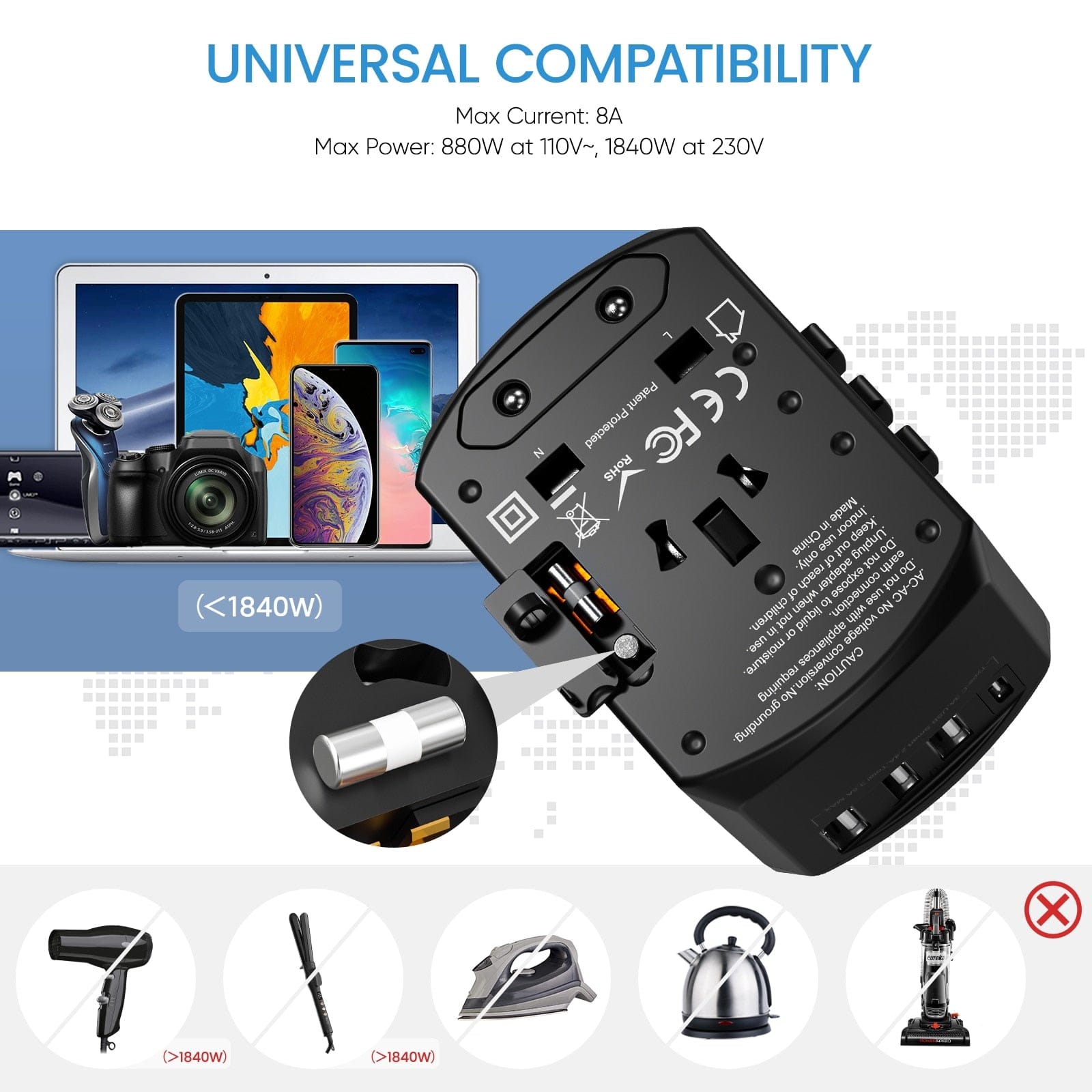 Travel Companion Universal  Plug Universal Travel Adapter: Your Essential All-in-One Companion Worldwide